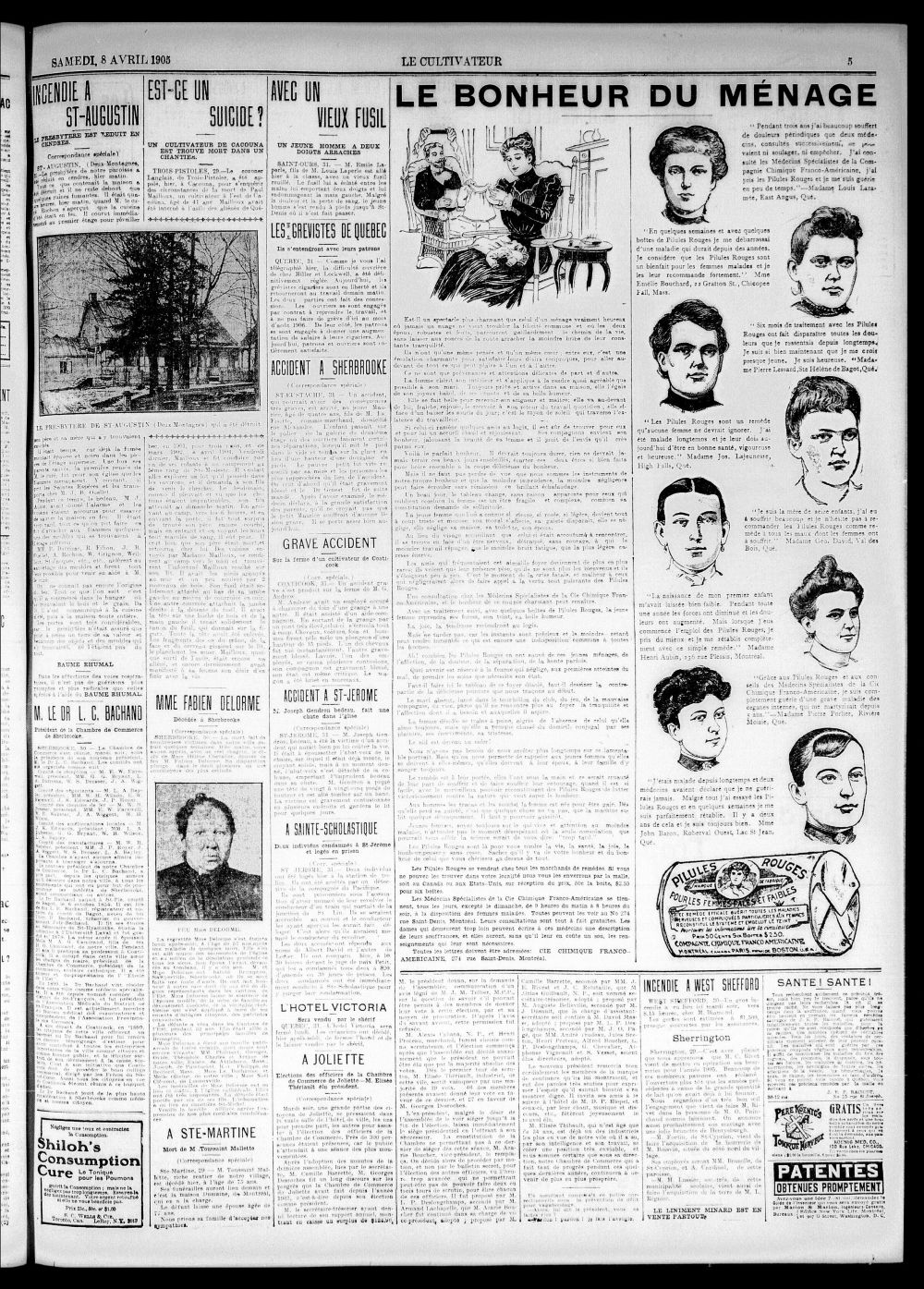 Le cultivateur, 8 avril 1905, p. 5.