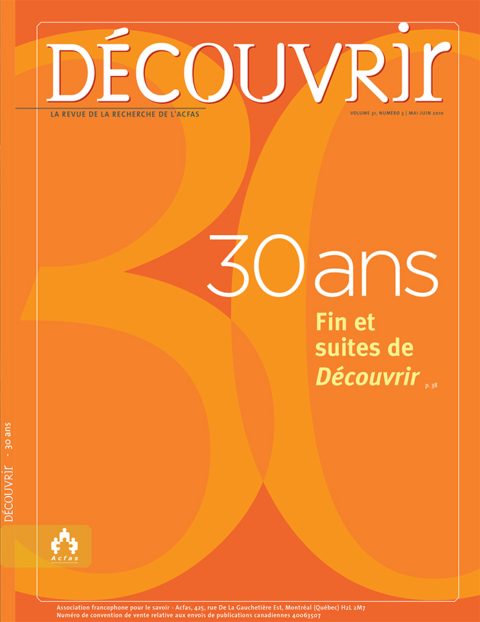 Une de la revue Découvrir de l'ACFAS