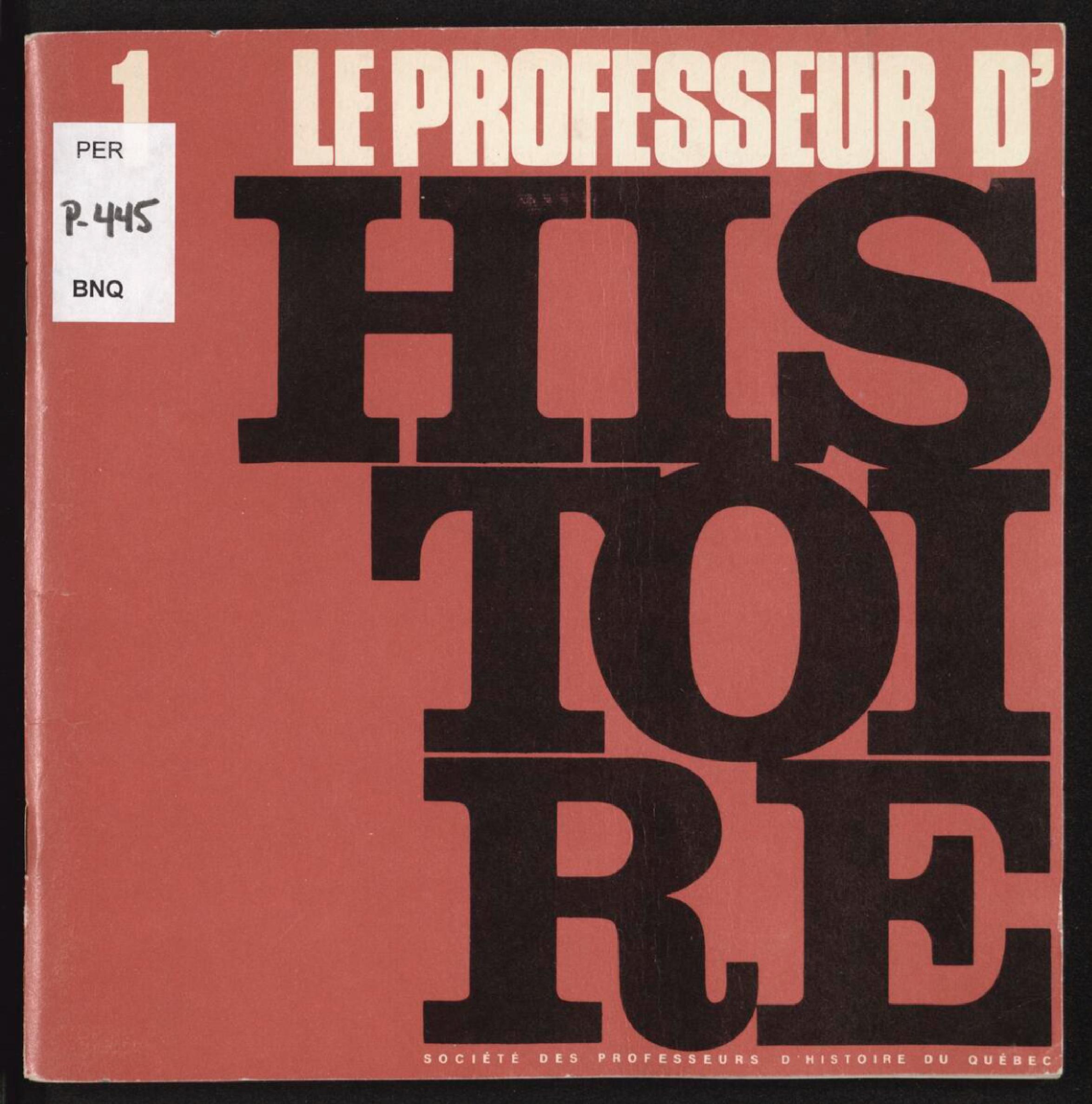 Le professeur d'histoire, 1968