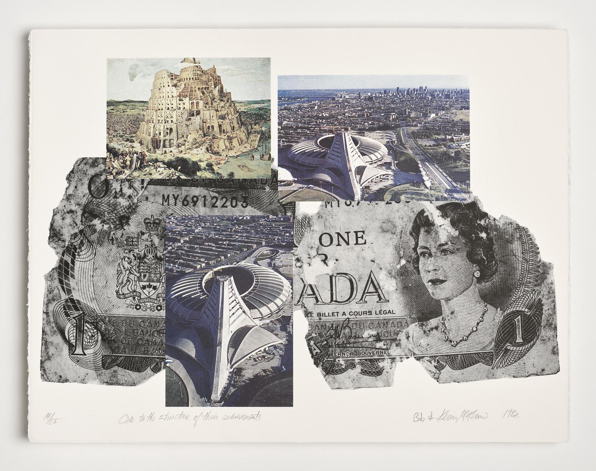 Bob-Kevin McKenna, Ode to the structure of their achivements, sérigraphie, planche tirée de l'album Corridart 1976 -, 1982.