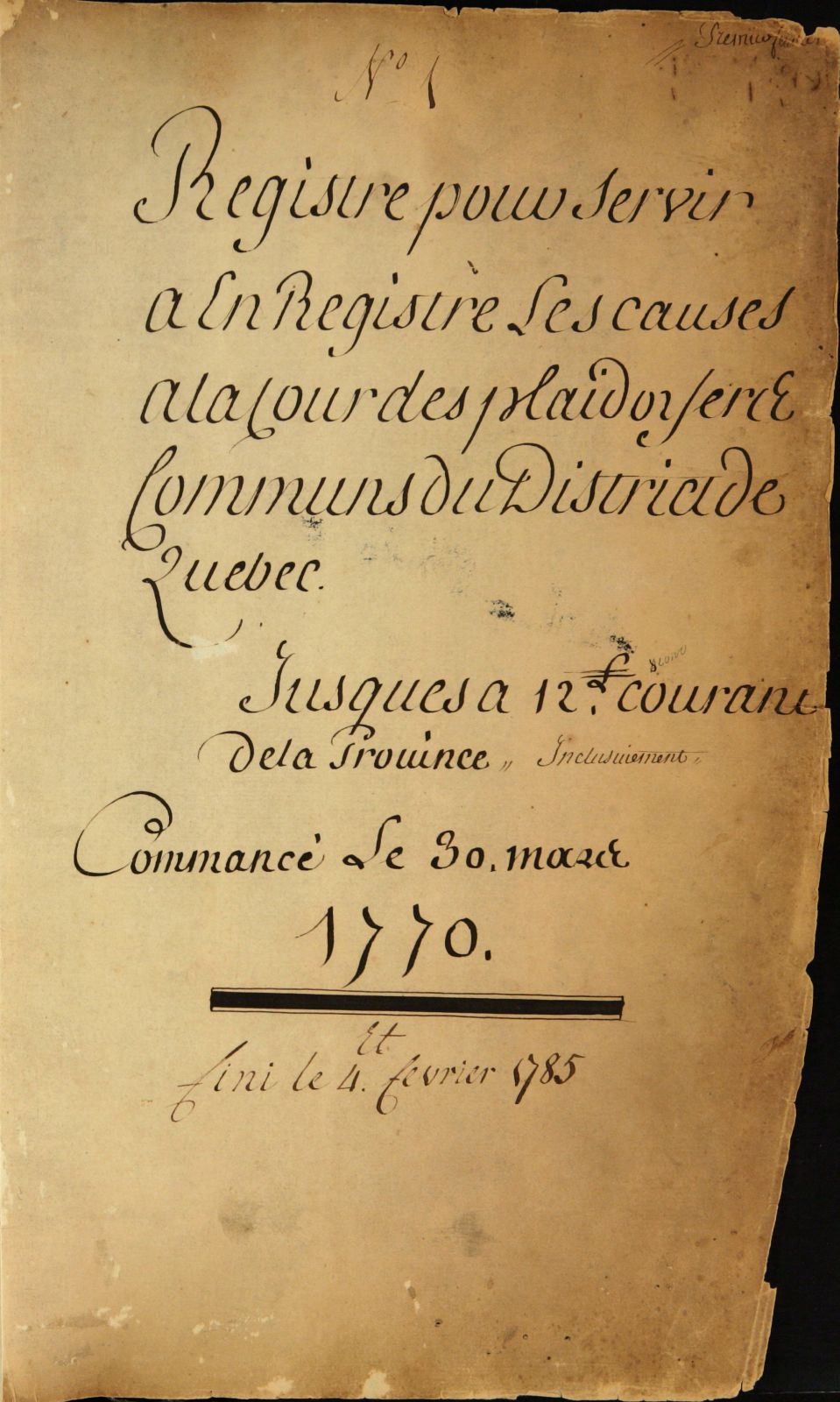 Registre des procès-verbaux d'audiences du 30 mars 1770 au 7 mars 1777